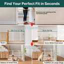 Cumbor 29.751.5" Extra Wide Baby Gate for Stairs, Pressure-Mounted Dog Gates for Doorways & Hallways, Auto-Close Walk-Through, No-Trip Design, Child Proof Safety, Dog/Pet Gate for Indoor Use, White