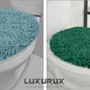 LuxUrux Premium Chenille Microfiber Toilet Lid Cover, Soft Plush Toilet Seat Cover Set for Bathroom, Non-Slip Stretch Fit, Machine Washable, Fits Standard & Elongated Toilet Seat Lid (Light Gray)