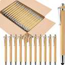 Bamboo Pens Bulk 2-in-1 Stylus Tip Wooden Bamboo Pens Engraving Wooden Ballpoint Pen Customizable Gift Pen Bulk 50pcs