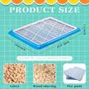 Mifoci 1 Pcs Dog Potty Tray Mesh Puppy Training Pad Holder Floor Protection Portable Pee Pad Pet Toilet Training Tray Litter Box Corner for Medium and Large Dogs (25.6 x 18.9 Inch,Blue)