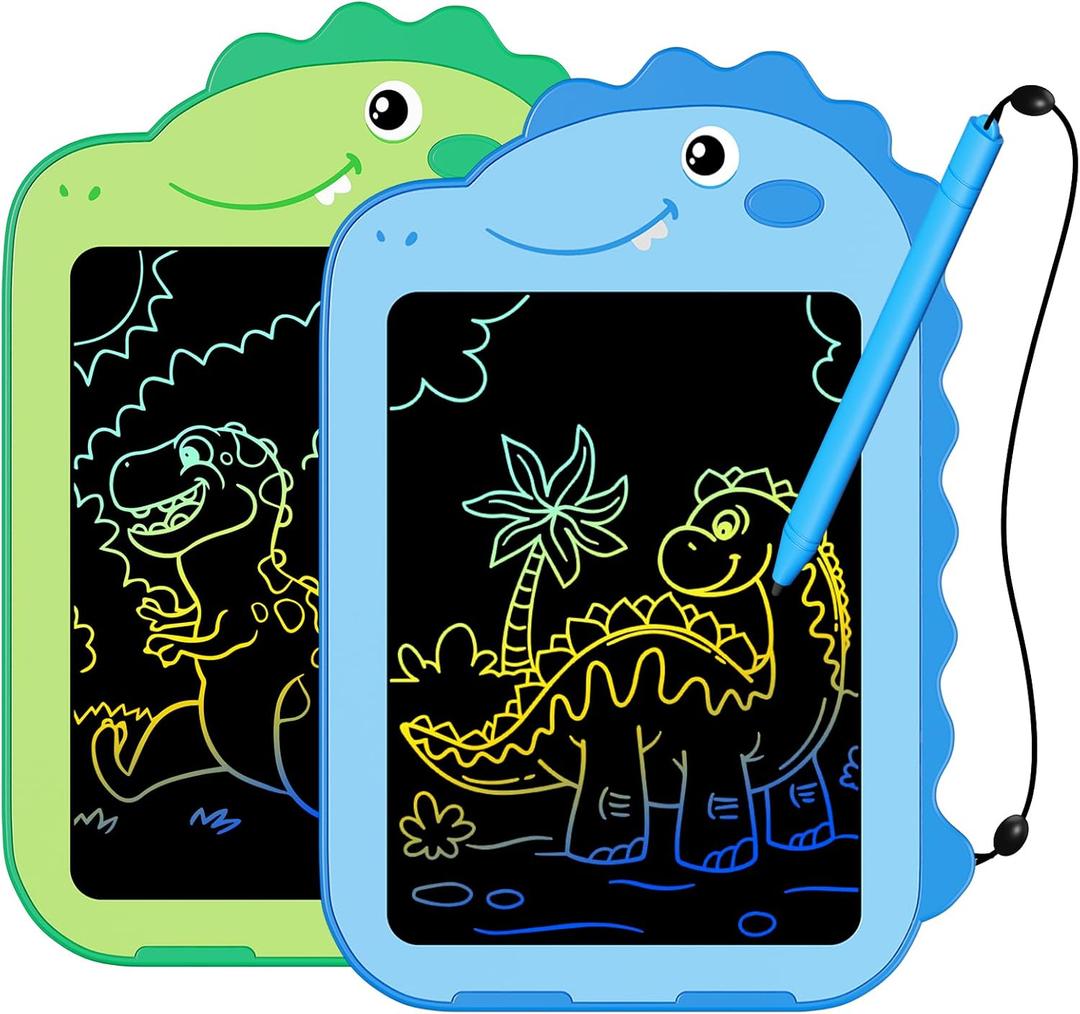 2 Pack LCD Writing Tablet for Kids, 6.5 Inch Colorful Doodle Board Drawing Tablet, Educational Kid Toys, Doodle Pad Dinosaur Toys for 3 4 5 6 7 8 Year Old Boys Girls