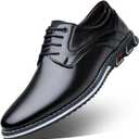 Men's Dress Oxfords Shoes Business Formal Shoes Casual Loafers Shoes Comfortable Lightweight Derby Sneakers Black (11)