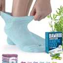 Doctor's Select Viscose Bamboo Ankle Diabetic Socks for Women and Men - 6 Pairs | Super Soft, Non Binding, Loose Wide Top (Medium)