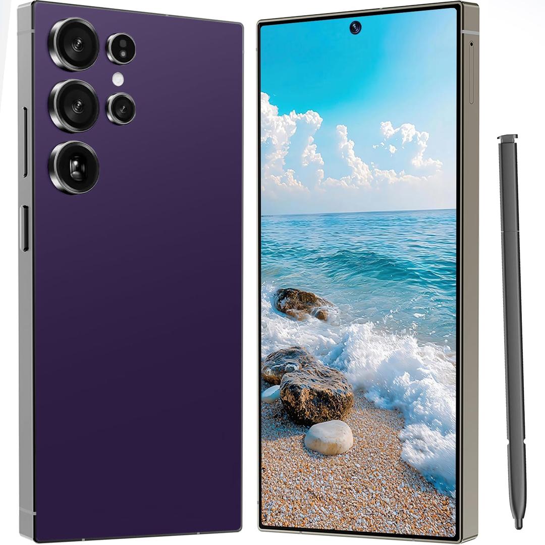 I25 Ultra Unlocked Cell Phone, 6800mAh Long Battery Life Smartphone, Built in Pen,6.8" HD Screen 8+512GB Unlocked Phones,5G/Dual SIM/Fingerprint Unlock/Face ID (Purple)
