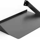 Metal Floating Floating Wall Hanging Shelving, Adhesive Wall Display Book Shelf Stand for Plant Pot, Speaker, Security Camera, Figures in Office and Home, Black 12x8 inch(30x20cm)