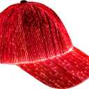 Ruconla Fiber optic cap LED hat with 7 colors luminous glowing EDC baseball hats USB Charging light up caps led crazy cap