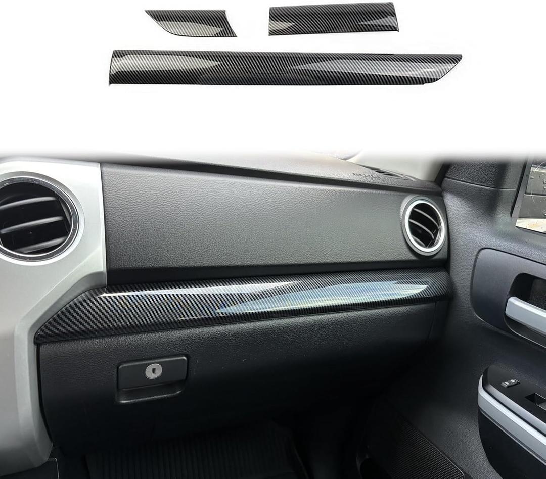 Carbon Fiber Control Dashboard Panel Decor Protective Cover Trims for 2014-2021 Toyota Tundra