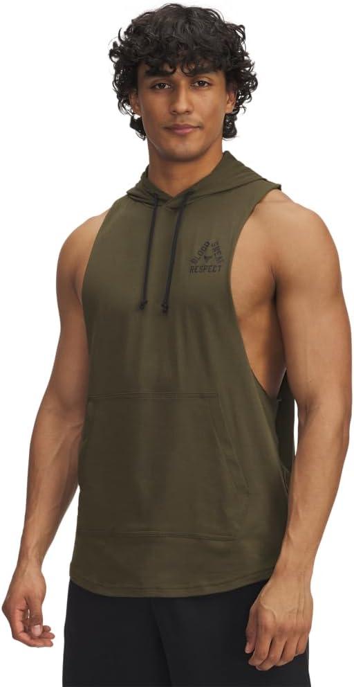 Under Armour Men's Project Rock Payoff Sleeveless Hoodie (Green, S)