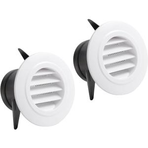 2 Packs Soffit Vents 3 Inch Vent Cover - Round Vent Cover with Built-in Fly Screen, ABS Air Exterior for Living Room Bathroom Office Home Ventilation Outdoor