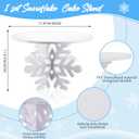 Lallisa 12" Snowflake Frozen Cake Stand White 3D Snowflake PVC Cake Decorations with Engraved Snow Themed Holder Winter Dessert Stand Centerpieces for Frozen Winter Birthday Party Supplies