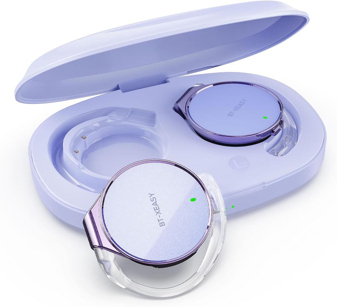 On Ear Headphones Bluetooth 5.4, Noise Cancelling Open Ear Headphones Wireless, Water-Drop Shaped Clip On Sport Headset Bluetooth with 4 Microphone, Comfort Fit Earphones with Long Battery Life (Light-Lavender)