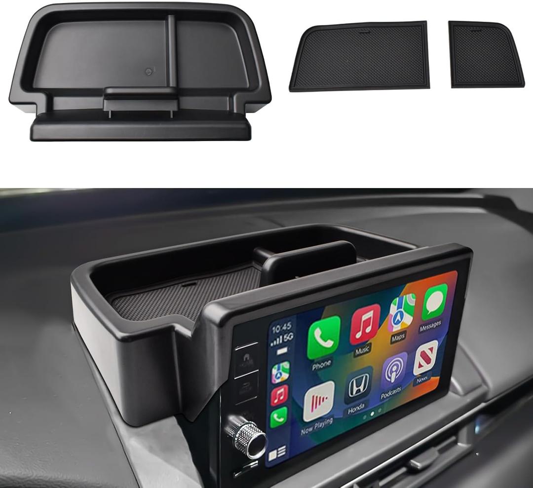TACOBRO Center Console Dashboard Storage Organizer Compatible with Honda Pilot 2023-2025 Accessories, Pilot Elite/Touring/TrailSport/EX-L Interior Insert Behind Screen Dash Mounted Holders Box Tray