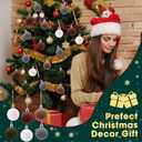 96 Pcs Velvet Christmas Balls Bulk, 1.57" Flocked Christmas Tree Ball Ornaments, Mini Shatterproof Xmas Hanging Ornaments Decoration(Apricot, Light Brown, Dark Green, Dark Brown, White, Gray)