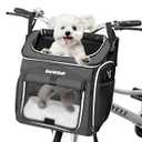 Dog Bike Basket Carrier, Expandable Foldable Soft-Sided Dog Carrier, 2 Open Doors, 5 Reflective Tapes, Pet Travel Bag,Dog Backpack Carrier Safe and Easy for Small Medium Cats and Dogs