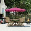 6.5' x 10' Rectangular Patio Umbrella Large Outdoor Market Umbrella w/UV Protection, Push Button Tilt and Crank Lift, Rectangle Table Umbrella for Garden, Deck, Pool, Patio, Rose Pink, Standard