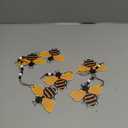 6 PCS Bee Ornaments Wooden Bumble Bees Cutouts Decorations for Tree Tree Tray Wreath Christmas Festival Bee Sign Art Crafts Home Hanging Decor