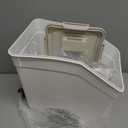 HANAMYA 33 Liter / 50 lbs Rice Storage Container with Measuring Cup, BPA free, For Rice | Grain | Pet Food | Flour, 2 count, White