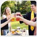 Potchen 50pcs Graduation Cups Class of 2026 12oz Clear Plastic Graduation Party Cups for 2026 Celebration Party Supplies Congrats Grad Tableware Decoration(Black)