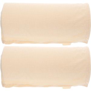 Chair Arm Protectors Universal Sofa Armrest Cover Stretch Armchair Slipcover Protector Elastic Recliner Couch Loveseat Cloth 2pcs for Home Office (Rice White) (Beige)