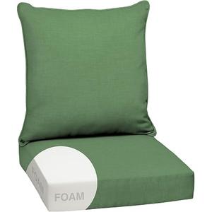 Arden Outdoor Deep Seat Cushion Set, Foam, 1-Pack, 24x24, Moss Green | Sofa, Couch, Conversation Set, Premium High-Density Foam, Never Flattens, Mold and Mildew Resistant
