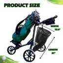 Golf Push Cart Accessories Mesh Storage Bag, 3 Wheel Push-Pull Golf Cart Backside Extension Storage Net Organizer for Universal Golf Push Cart Accessory