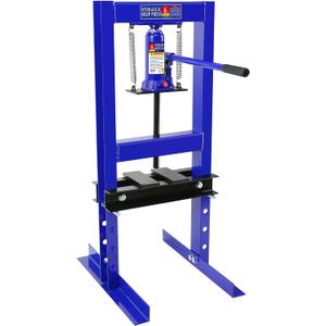 6T Hydraulic Shop Press, Heavy-Duty Adjustable h-Frame Garage Floor Shop Bearing Press with Stamping Plates to Straighten Bend or Press Parts, for Straightening/Automotive Repair/Garage Use