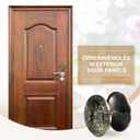 PATIKIL Door Hole Cover Plate, 2 Inch Zinc Alloy Flower Round Deadbolt Knobs Fixing Cover with Hex Wrench Fits Doors 2" to 4-3/4" Thick for Hole Filling Decoration, Vintage Blue