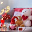 Smile Resin Figurines Set of 4 - Sweet Valentine's Day Gifts for Him Her, Gnome Heart, Customizable Love Card, Indoor Mantle Centerpieces Romantic Gift for Anniversary/Wedding