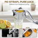 Manual Juicer, Hand Press Lemon Squeezer & Citrus Press - Upgrade Aluminum Alloy Fresh Fruit Juice Extractor, Ergonomic Grip Heavy Duty Manual Juicer, Effortless & Easy to Clean Kitchen Tool (Silver)