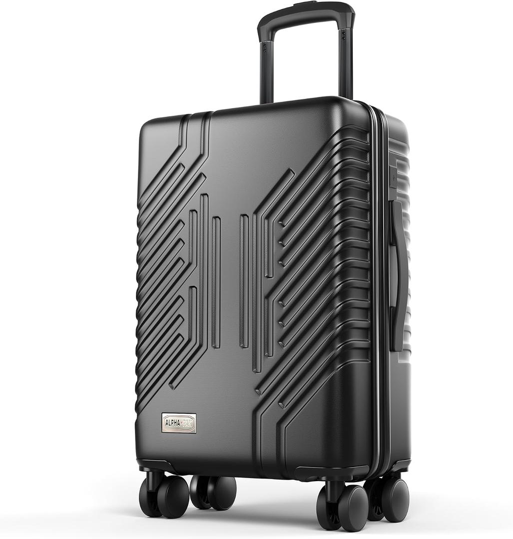 ALPHA CAMP Carry On Luggage 22x14x10 Airline Approved Hardshell | Lightweight Durable PC+ABS Luggage with Spinner Wheels,Travel Rolling Suitcase with Built-in TSA Lock,USB Port for Business, 20 inch