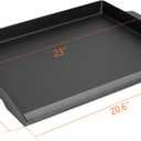 Cast Iron Griddle for Gas Grill and Stove Top, 23" x 16" Universal Flat Top Plate, X-Shaped Reinforced Ridges, Nonstick Coating Large BBQ Flat Top Plate for Camping, Parties