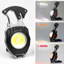 MAKDAK 2PC Keychain Flashlight Rechargeable Cob Keychain Work Light 7 Modes 1600Lumen High Lumen Flashlights for Emergencies,EDC (Black)