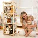 Stuffed Animal Storage & Organizer, Wooden Stuffed Animal Holder, Large Capacity Stuffy Storage Organizer, Cute Zoo Toy Holder for Playrooms, Nursery, Toddler Rooms & Bedrooms - 54 Inch