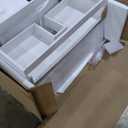 wonline 36" Wall Mounted Bathroom Vanity Set Two Drawers Storage Cabinet with Ceramic Vessel Sink Combo Chrome Faucet White