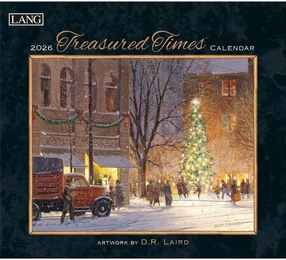Lang Treasured Times 2026 Wall Calendar  12-Month Calendar with Stapled Binding, Linen-Embossed Nostalgic Artwork by D.R. Laird, 13.4"  12"