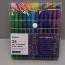 Grabie 24 Glitter Metallic Markers, Medium Tip Glitter Acrylic Paint Markers, Quick-Drying Water-based Ink Glitter Pens for Adults, DIY Crafts Making, Set of 24 (1 Count (Pack of 1), Multicolor)