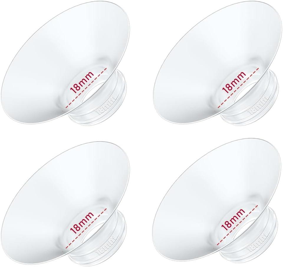 4PC Flange Insert 18mm Compatible with Momcozy M5/M6/M9/S12 Pro/V1 Pro/V1 Pro Breast Pump, Fit For Eufy/Elvie/Medela/Spectra/Lansinoh/NCVI/Lansinoh/TSRETE with 24mm Flange/Shield Breast Pump