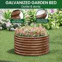 4 Pack Brown 2x2FT Round Corrugated Galvanized Steel Raised Garden Bed Outdoor, Metal Above Ground Garden Bed for Vegetables and Flowers, Raised Beds for Gardening-2x2FTx10Inch