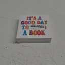 LVQHI Reading Interest Wood Block Sign Shelves Decor, It's A Good Day to Read A Book Wooden Box Sign, Classroom Library Reading Room Decor Desk Signs, Book Lover Gift for Kids 5" x 5" V438