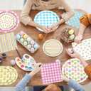 Easter Plates and Napkins, 62Pcs Easter Party Supplies Colorful Eggs Dinnerware Set, Bunny Pattern Easter Paper Plates and Napkins for Spring Picnic Easter Party Decorations, Serve 20 (Multicolour)