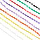 GORGECRAFT 54 Yard/ 50m 10 Colors RIC Rac Wave Bending Fringe Trim Ribbon Rick Rack Wrapping Fabric Ribbon for Clothes Dress Sewing Flower Making Home Party Wedding Decoration Lace Ribbon Craft