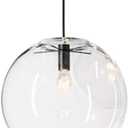 E27 Industrial Clear Glass Globe Shade Pendant Lighting Modern Kitchen LOFT Hanging Light Lamp (25cm)