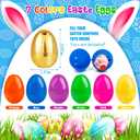 Adisher 100Pcs Easter Eggs, Plastic 3.0" Colorful Easet Eggs with 6Pcs Golden Eggs Bulk Empty Fillable for Easter Hunt Party Favor Basket Stuffers, Filling Treats, Classroom Prize Supplies for Kids