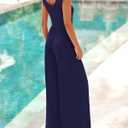 BTFBM Womens Casual Jumpsuits Dressy 2026 Spring One Piece Outfits Crew Neck Sleeveless Knit Wide Leg Pants Romper Beach (S)