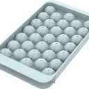 WIBIMEN Ice Cube Tray with Lid  Round Ice Tray for Freezer with Lid  Ice Cube Trays for Freezer (One Tray Only)