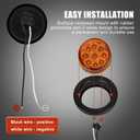 10PCS 2" Inch Round Amber Trailer LED Side Marker Clearance Lights Kit Waterproof 9 LED w/Grommets and 2 Prong Pigtails for 12V Truck Trailer RV Van Boat
