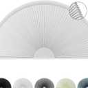 Blackout Half Circle Window Shade No Drill Thermal Arched Cellular Half Moon Black Out Honeycomb Blinds for Home Indoor Windows (White, 36" W x 18" H)