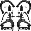 LCWRGS 10pcs Front Suspension Kit Compatible with 2004-2007 Chevy Trailblazer GMC Envoy XL Buick Rainier Saab 9-7X Isuzu Ascender, Lower & Upper Control Arms Ball Joints Outer Tie Rods Sway Bars