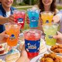100 Pack Graduation Decorations Class of 2026, 16 Oz Blue and Gold Graduation Clear Plastic Cups Disposable Party Cups for Drinks 2026 School Grad Party Favors Supplies