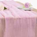 Pearl Table Runner 29 x 120 Inch Tulle Fabric Lace Table Runners for Bridal Shower Birthday Party Wedding Arch Dessert Table Decor(1 Pack, Pink)